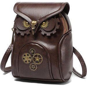 Steampunk Gothic Renaissance Messenger Bag Small Pouch with Owl Pattern